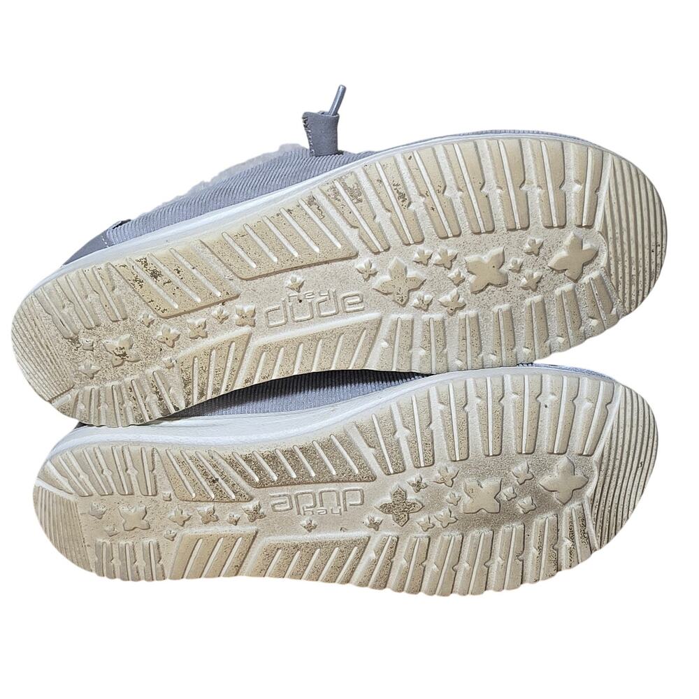 Hey Dude Corduroy Wendy Women's Size 6 Gray Fur Lined Comfort Shoe Elastic Laces - Picture 6 of 7